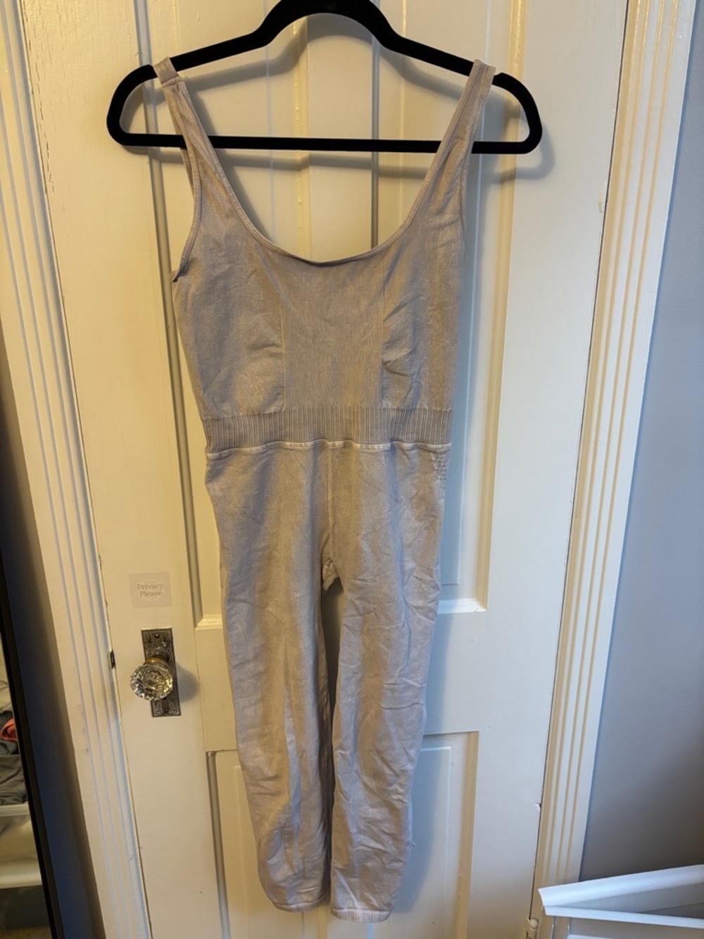 Free People Light Beige Scoop Neck Knit Jumpsuit